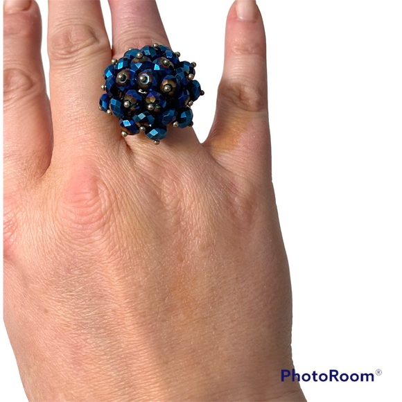 Jewelry - ❤️ Blue Beaded Adjustable Statement Ring